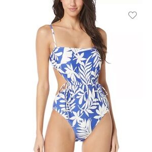 Kate spade New York cinch front printed one piece swimsuit